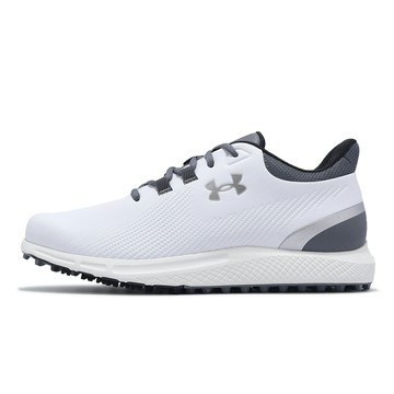 Under Armour UA 高爾夫球鞋 Drive Medal SL 男鞋 寬楦 白 灰 防潑水 抓地 運動鞋 UA 3028240100