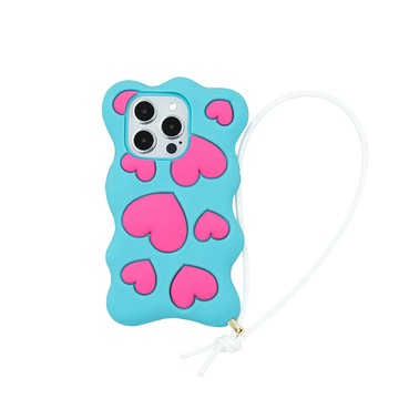 Candies iPhone 15 Pro - Happy & Free愛心手機殼(藍)手機殼