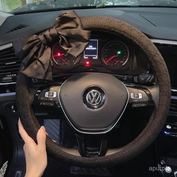 夏季天冰絲方嚮盤套蝴蝶結高檔網紅女款四季通用時尚可愛汽車把套 8QLR
