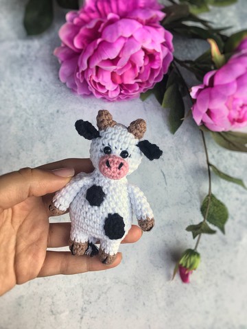 牛  毛絨牛  鉤針牛  牛毛絨動物  嬰兒玩具  嬰兒禮物