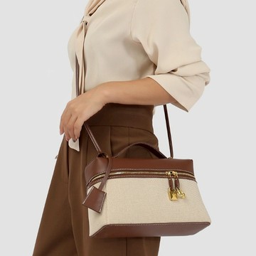 小包包 棕色包包 質感包包 包包女 盒子包 斜背包 精品包包 飯盒包 小方包 帆布包 單肩包 生日禮物 女生包包 928