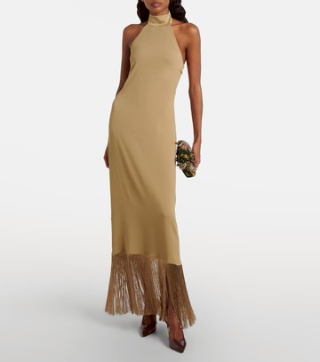 Taller Marmo Berlin fringed crêpe cady gown