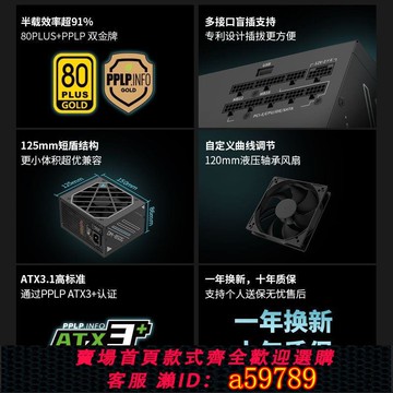 【台灣公司 可打統編】鑫谷數智DM-850W數字電源750W雙金牌全模組桌上型電腦電腦電源1000W