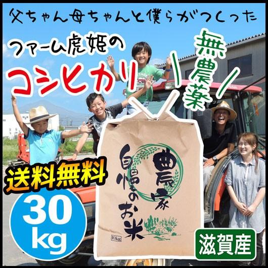 新米 米 お米 30kg 無農薬 コシヒカリ 姫わらべ 令和5年産 2023年産 滋賀県産 白米 玄米 ファーム虎姫 送料無料