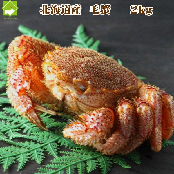 かに 送料無料 北海道産 毛蟹　２ｋｇ（500ｇ４尾入り）　ボイル冷凍