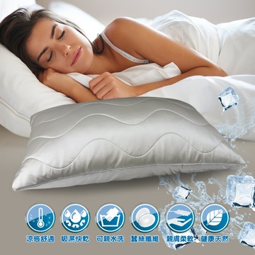 【多利寶寢具】Victoria_蠶絲矽膠枕頭-1顆