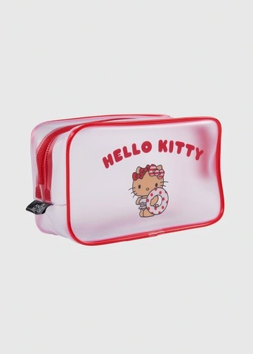 Hello Kitty系列．防水盥洗包(紅-Kitty 泳圈)