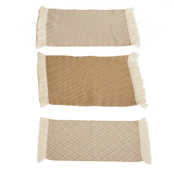 沐慕家居 棉麻流蘇餐墊  45 x 30cm  3個  Beige