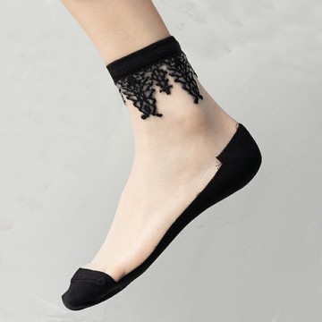 襪子女短襪中筒襪透明絲襪透氣棉底舒適时尚百搭絲襪女薄夏天薄款