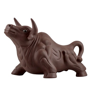 慈緣正堂 景德鎮陶瓷牛擺件辦公室 紫砂茶寵客廳生肖工藝品裝飾品