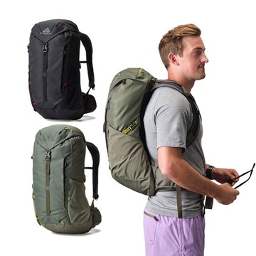 Gregory 官方直營 28L ZULU LT 多功能 背包 登山包 火山黑 牧草綠 透氣背板 水袋包 透氣肩背帶 臀帶