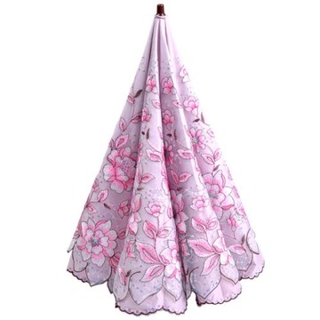 太陽城二折疊黑膠雙層刺繡蕾絲超強公主高檔防曬紫外線遮光洋陽傘