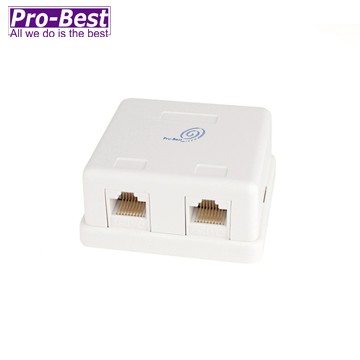 PRO-BEST 桌上型資訊盒雙孔含JACK 白色