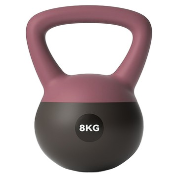 【灰熊厲害】8KG潮時尚工業風軟壺鈴 贈防滑露指手套一雙(軟式壺鈴 深蹲翹臀重訓 健身啞鈴)赭石紅8KG