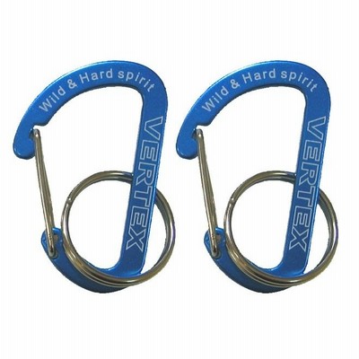 メール便送料無料 カラビナ アルミ 4mm 青 2個付き VEX-42 冒険倶楽部工房