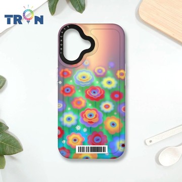 TRON IPHONE 16 炫彩玫瑰花朵 防摔 MAGSAFE 磁吸 太空載具殼 透白 手機殼