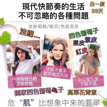 市場唯一「4色葡萄」複方超強白藜蘆醇配方30粒軟膠囊（促銷期間買就送意者私訊）