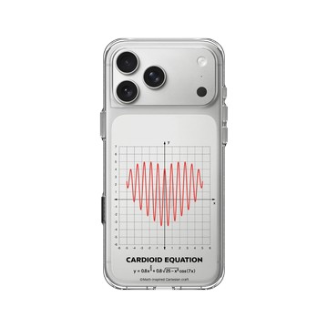 iPhone 17 Pro Max Clear Case（相機按鈕） 透明 - Valentine's Day Collection - 愛的方程式：心跳（紅）