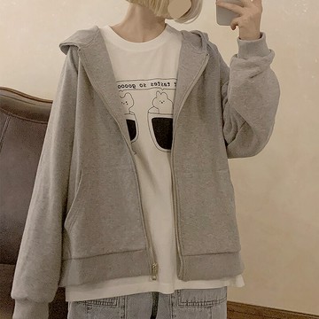 今年流行超火美式hiphop衛衣女春秋高街潮牌連帽開衫外套oversize