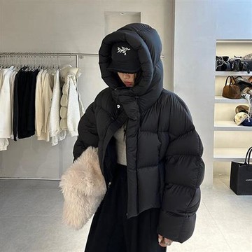 【米蘭精品】羽絨外套鴨絨夾克-連帽舒適顯瘦抗寒女外套4色74ip33