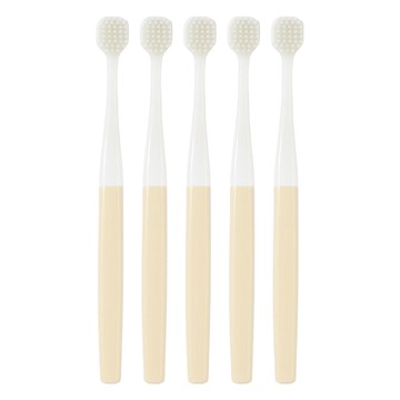 MUJI 無印良品 可替換刷頭的牙刷 寬刷頭/柔軟刷毛 黃色  5支  1入