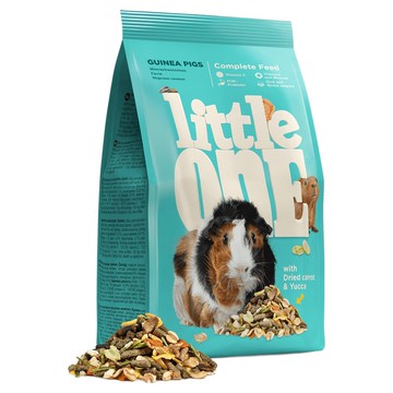 Little One 天竺鼠飼料 含維生素C、果實片、五穀雜糧和乾燥蔬菜 提供營養支持 促進消化  900g  1包