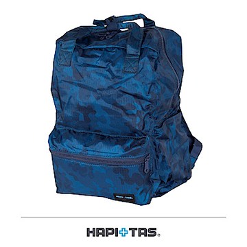 日本HAPI+TAS 可手提 折疊後背包 深藍迷彩