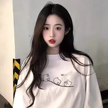 S~XL 文青線條系 滾山坡小豬 純棉 短T 情侶T【Y1279】MIT 情侶裝 快速出貨 短袖T恤 台灣製