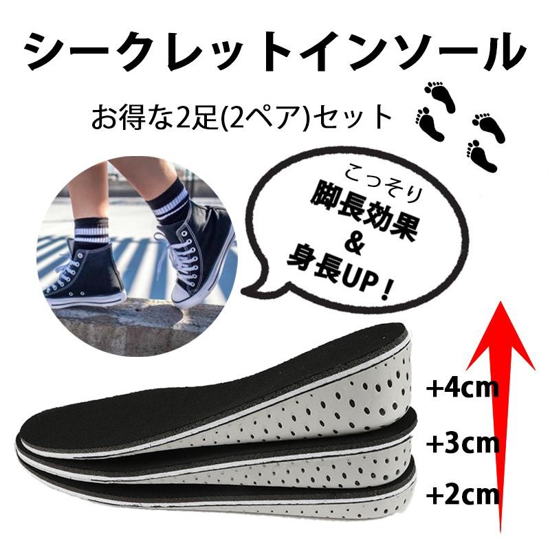 お値打ち価格で シークレットインソール 2cm 中敷き 22.5cm 27cm 男女兼用