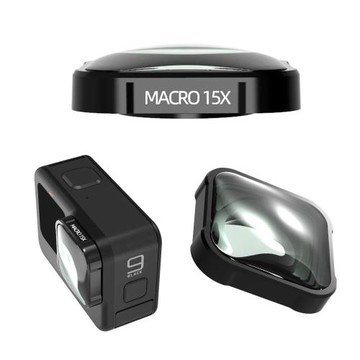 適用于Gopro 5 6 7 9 10 11 12 13運動相機微距Macro濾鏡15倍放大