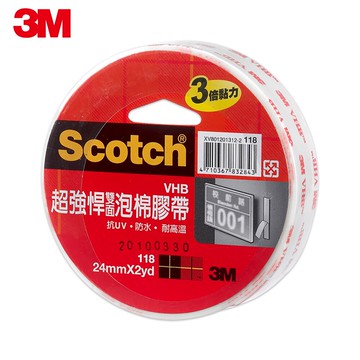 3M 118 Scotch超強悍雙面泡棉膠帶(24MMx2YD)★3M 迎新送舊 ★299起免運
