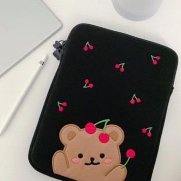 ad跨境/韓國設計師平板小熊收納13ip櫻桃ins電腦包內膽包11