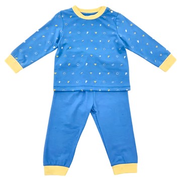 印花樂 長袖內搭套裝組 呼呼熱甜湯  6號  藍色