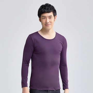 MIT溫灸刷毛圓領發熱衣(羅蘭紫 男S-3XL)