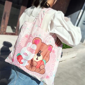 LOQI&yang too 聯名系列便攜折疊購物袋可愛環保包輕便旅行斜跨包