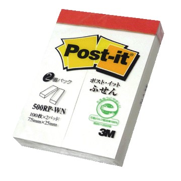 本月熱銷推薦 滿額再折【史代新文具】3M 500W-RP 2色利貼標籤紙/可再貼標籤紙 75×25mm