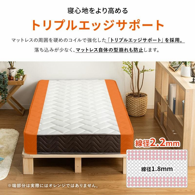 マットレス ポケットコイル ダブル 高密度 20cm トリプルエッジ