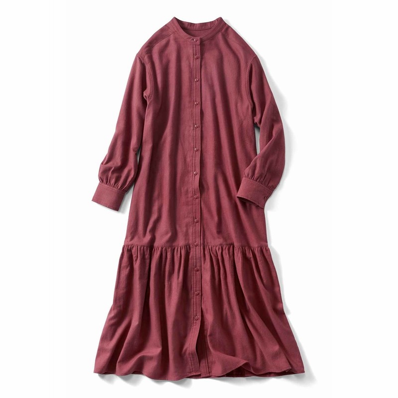 夜明けの空のシャツワンピース バーガンディーレッド Iedit イディット フェリシモ Felissimo 通販 Lineポイント最大1 0 Get Lineショッピング