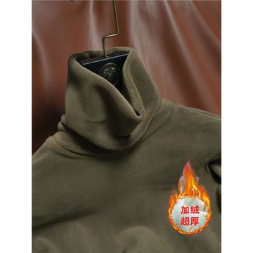 新品 冬季雙面加絨加厚T恤男高領超厚實保暖發熱德絨長袖打底衫男