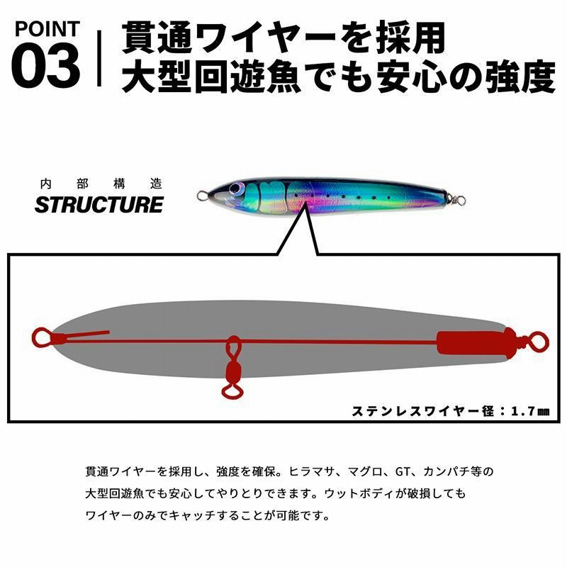 CHONMAGE FISHING ウッドルアー ガマン 90-200 ヒラマサ カンパチ ブリ 