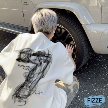 短袖上衣 純棉220g 男生短袖T恤 美式T恤 印花圓領短袖上衣 五分袖T恤 短T 男裝 ATHB5296【FIZZE】