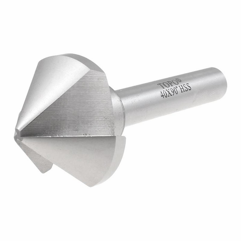 uxcell 面取りビット エンドミル 12mm x 40mm 90度 HSS シルバー