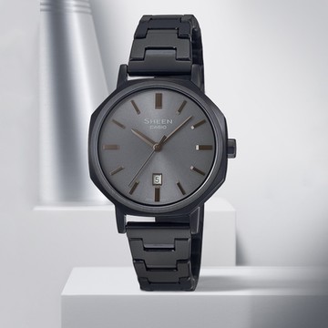 CASIO 卡西歐 SHEEN 文青風格 八角形鍊帶女錶 雙12購物節 送禮首選 SHE-4554BD-8A