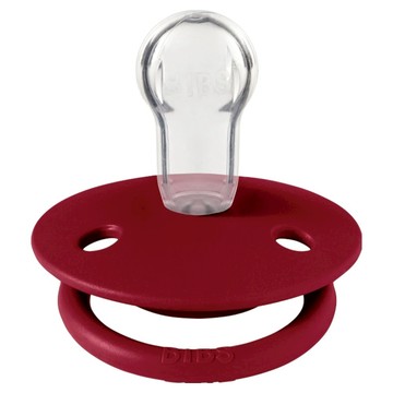 BIBS De Lux 圓形矽膠奶嘴  1個  寶紅色  0~18個月