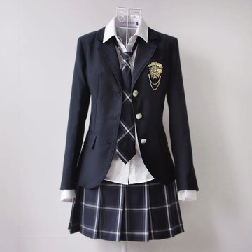 萊依諾英倫學院風校服套裝jk格子裙制服西裝外套長袖春秋班服韓版
