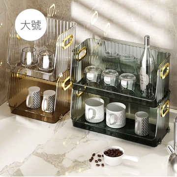 【帕斯特收納生活】 歐風典雅可疊加化妝收納盒 透明整理盒 桌上收納 (大號)