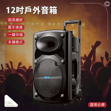 C&C 台中現貨 12吋藍芽喇叭 一鍵消音喇叭 大功率藍芽音響 戶外藍芽喇叭 重低音藍芽音響 藍芽音箱 露營音響
