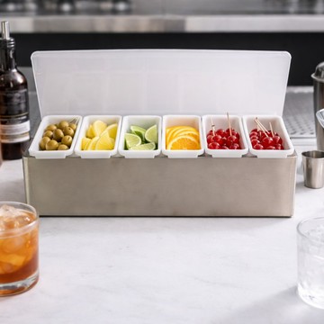 不鏽鋼六格調味料盒 吧台配料盒 可拆式內盒 餐飲商用