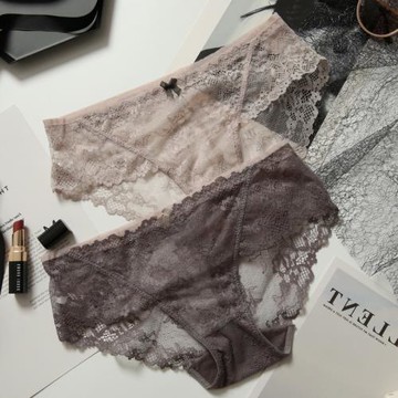 蕾絲內褲女士棉質襠2025年新款夏季薄款純欲透明無痕中腰三角短褲