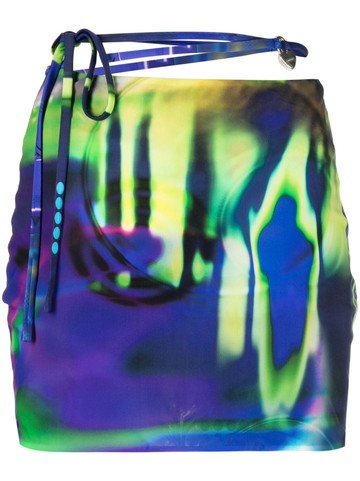 AMBUSH - tie-dye tied-waist miniskirt - women - Elastane/Polyamide - S - Blue